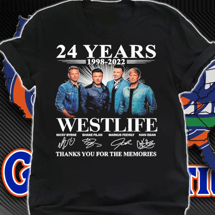 24 Years 1998-2022 Westlife Signatures Thank You For The Memories Shirt t-shirt shirt