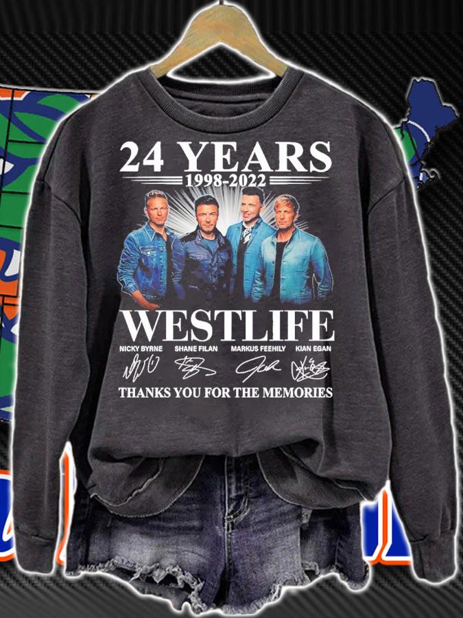 24 Years 1998-2022 Westlife Signatures Thank You For The Memories Shirt t-shirt sweatshirt