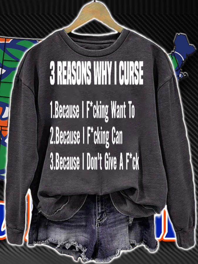 3 Reasons Why I Curse T-Shirt t-shirt sweatshirt