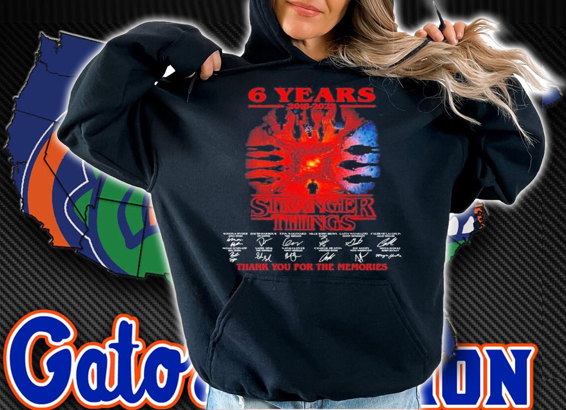 6 Years 2016-2022 Stranger Things Signatures Thank You For The Memories Shirt t-shirt