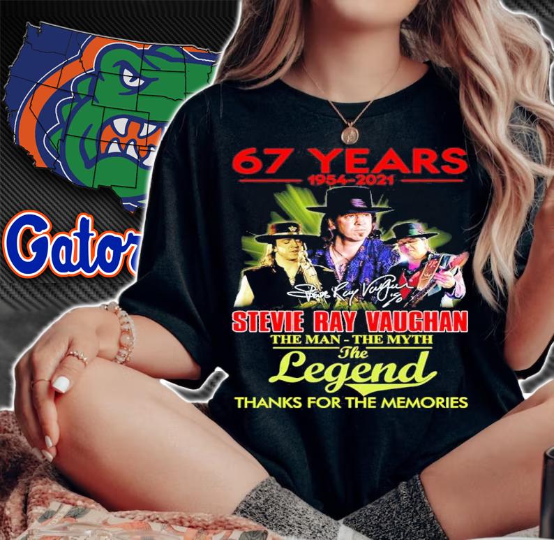 67 Years 1954-2021 Stevie Ray Vaughan The Man The Myth The Legend Thank You For The Memories Shirt t-shirt
