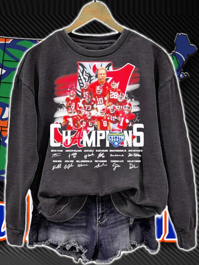 Alabama Crimson Tide Champions Goodyear Cotton Bowl Signatures Shirt t-shirt sweatshirt