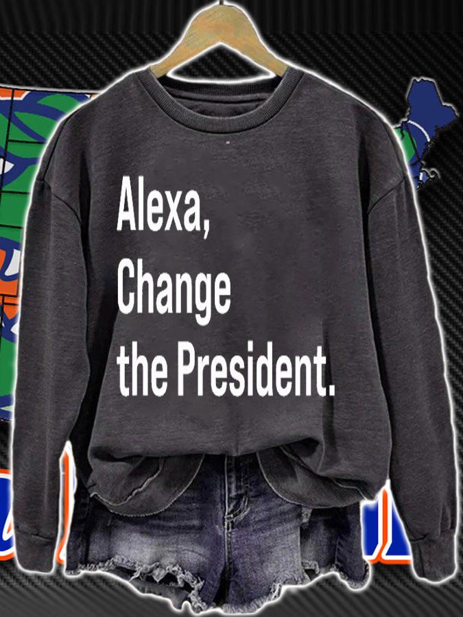 Alexa Gift Change The President Gift Anti Trump Funny Gift T-Shirt t-shirt