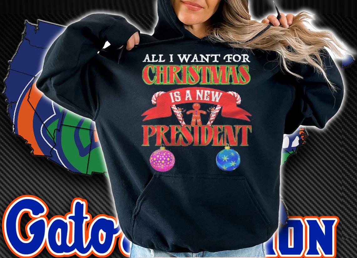 All I Want For Christmas Is A New President Gingerbread Man Anti Biden Shirt t-shirt