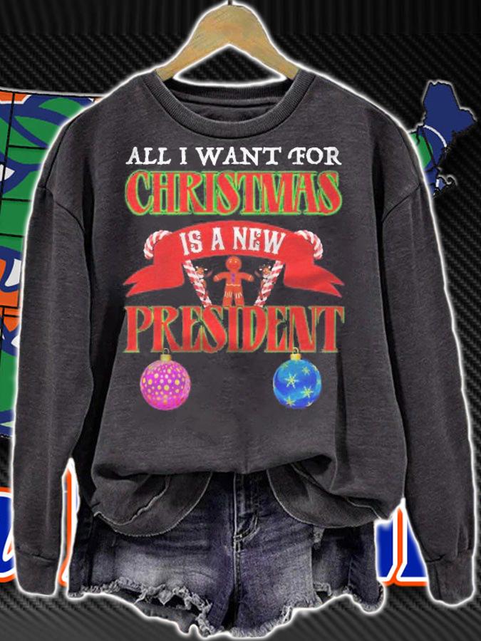 All I Want For Christmas Is A New President Gingerbread Man Anti Biden Shirt t-shirt