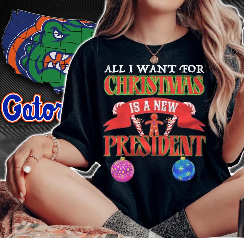All I Want For Christmas Is A New President Gingerbread Man Anti Biden Shirt t-shirt