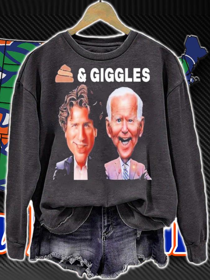 Anti Biden Trudeau Shits 'N Giggles Political Shirt t-shirt