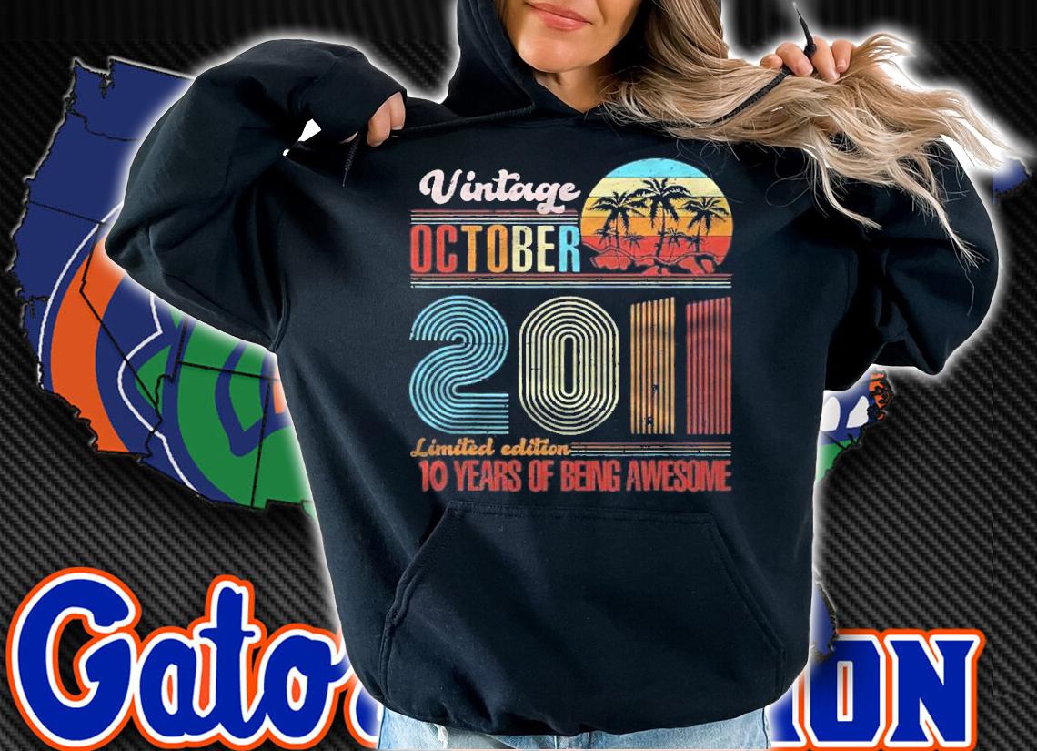 Awesome Since October 2011 Retro 10 Years Of Being Awesome Shirt t-shirt