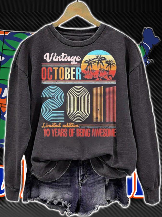 Awesome Since October 2011 Retro 10 Years Of Being Awesome Shirt t-shirt