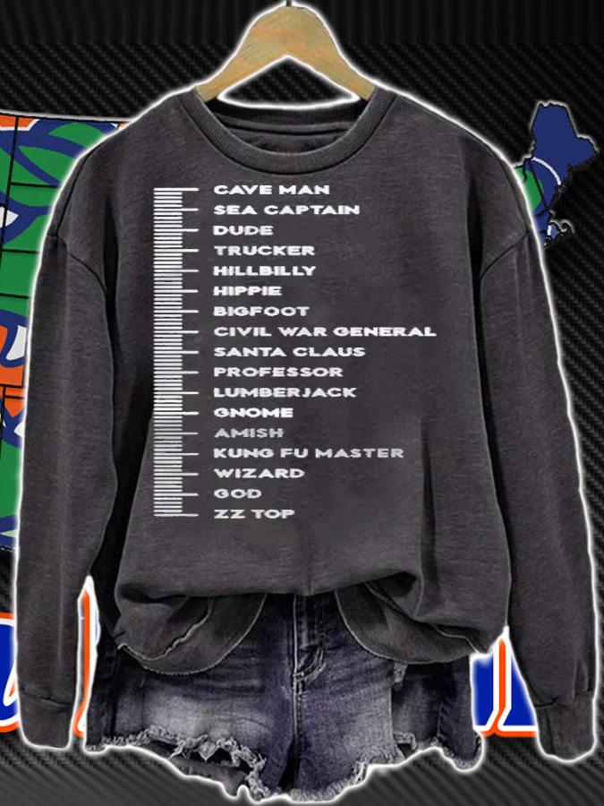 Beard Chart Funny Measure Classic Shirt t-shirt sweatshirt