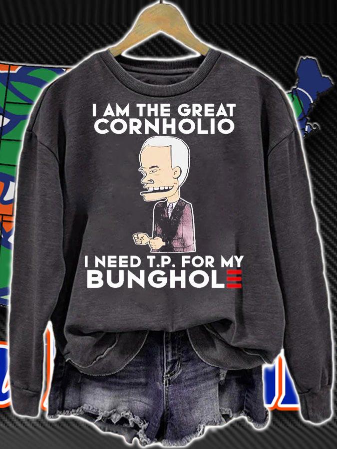 Biden I Am The Great Cornholio I Need T.P. For My Bunghole Funny T-Shirt t-shirt