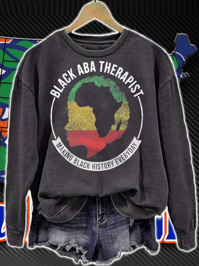 Black History Month Aba Therapist Flag African American Shirt t-shirt sweatshirt