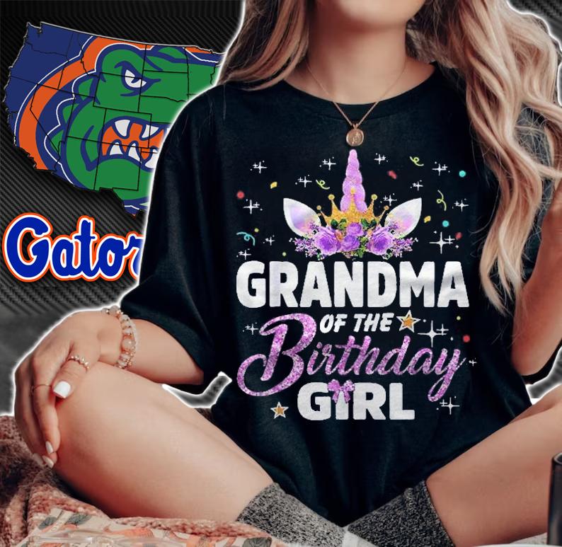 Grandma Of The Birthday Girl Gifts Unicorn Birthday Shirt t-shirt woman shirt
