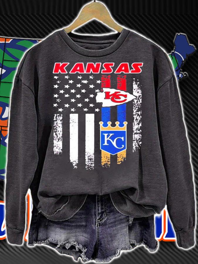 Kansas City Chiefs and Kansas City Royals American flag shirt t-shirt