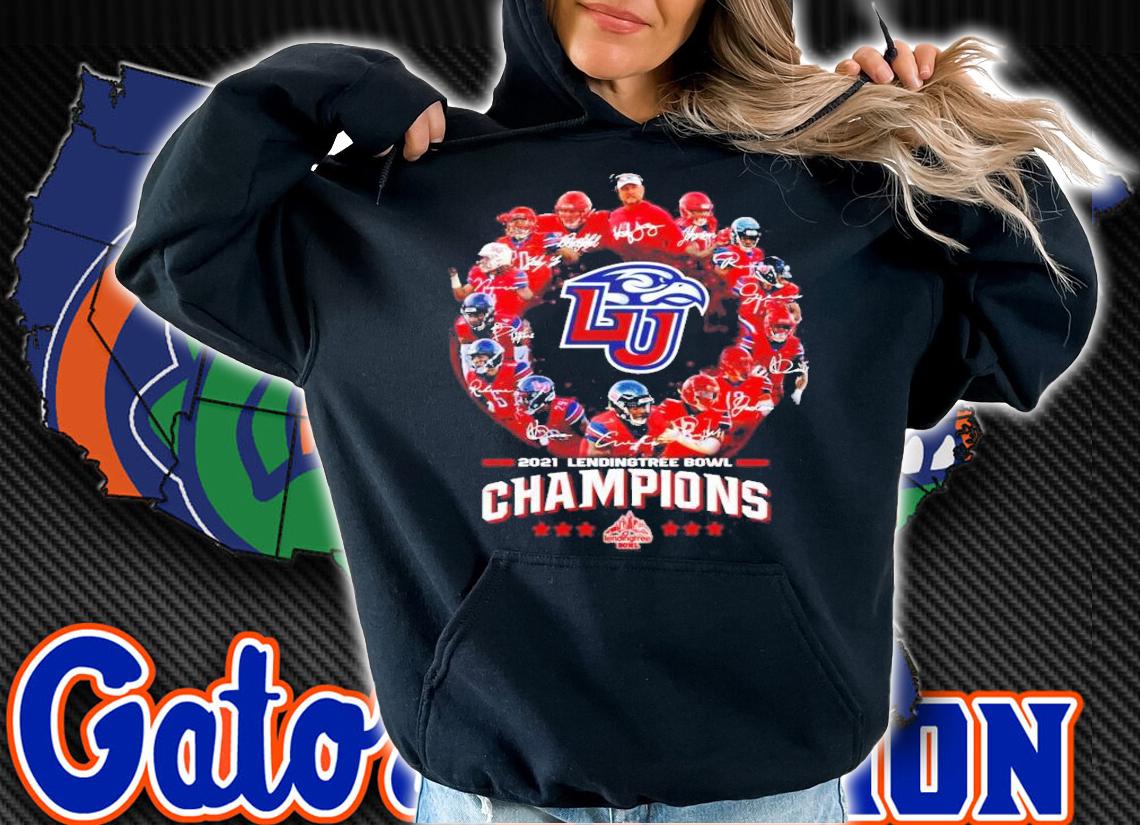 Liberty Flames Football 2021 Boca Raton Bowl Champions Signatures Shirt t-shirt hoodie