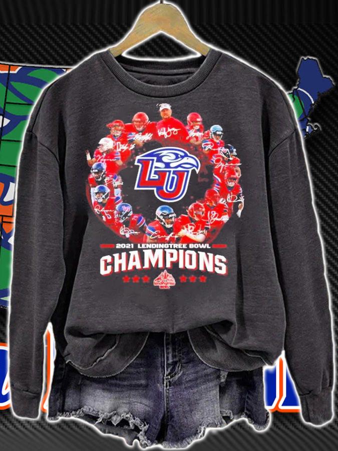 Liberty Flames Football 2021 Boca Raton Bowl Champions Signatures Shirt t-shirt sweatshirt