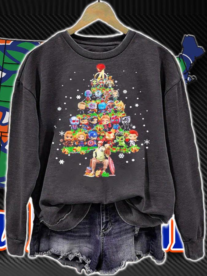 Marvel Avengers Characters Chibi Christmas Tree Shirt t-shirt