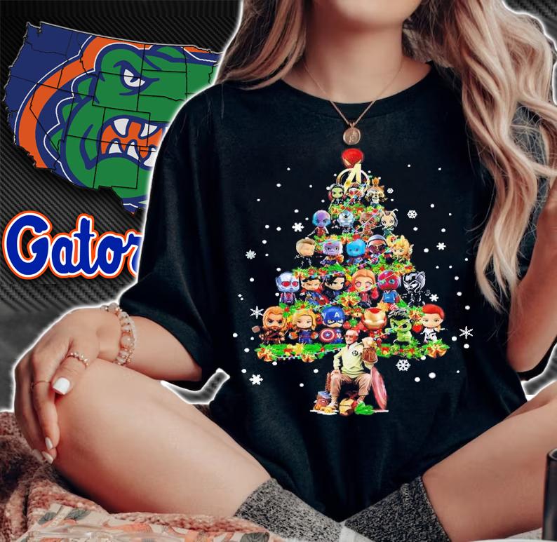 Marvel Avengers Characters Chibi Christmas Tree Shirt t-shirt