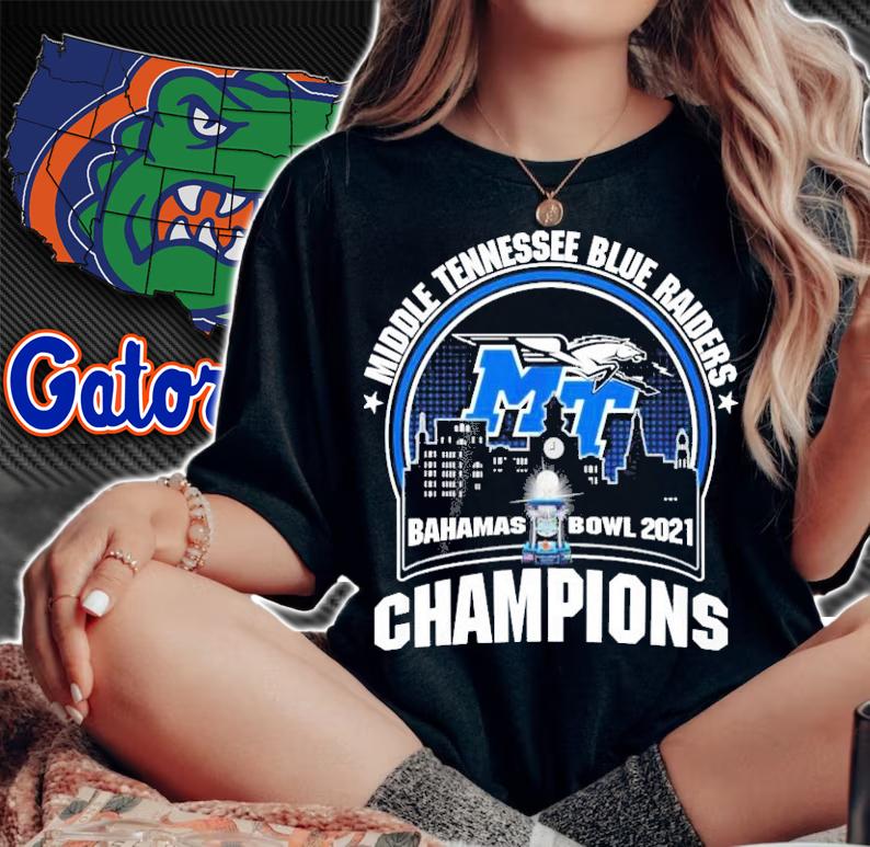 Middle Tennessee Blue Raiders 2021 Bahamas Bowl 2021 Champions Shirt t-shirt woman shirt