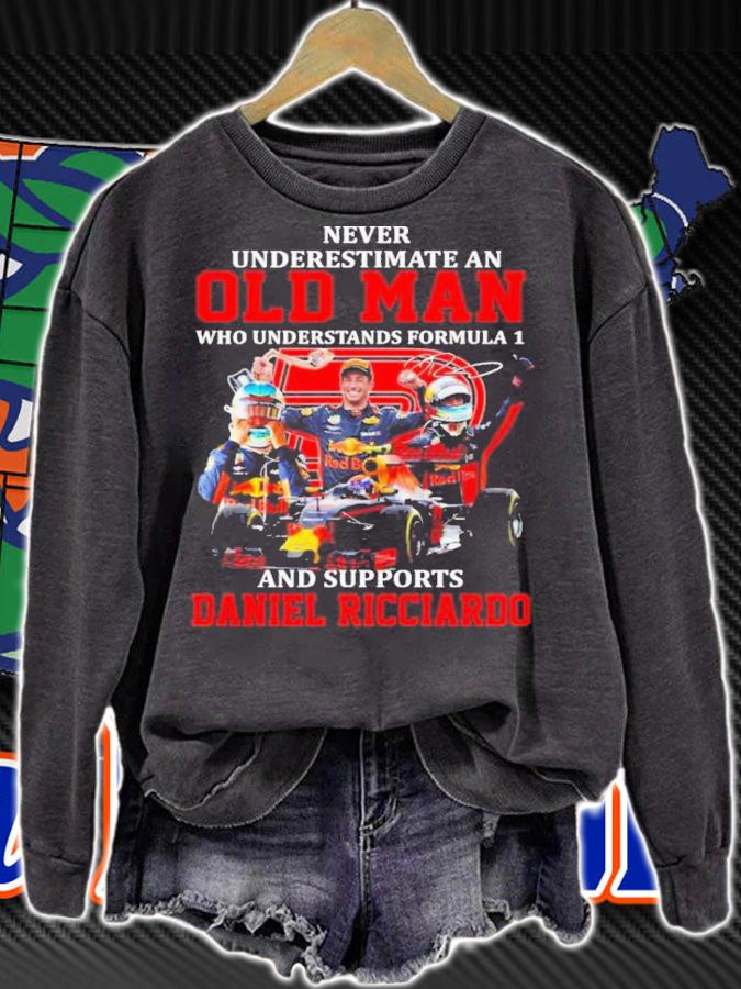 Never Underestimate A Woman Who Understands Formula 1 And Supports Daniel Ricciardo Signatures Shirt t-shirt sweatshirt