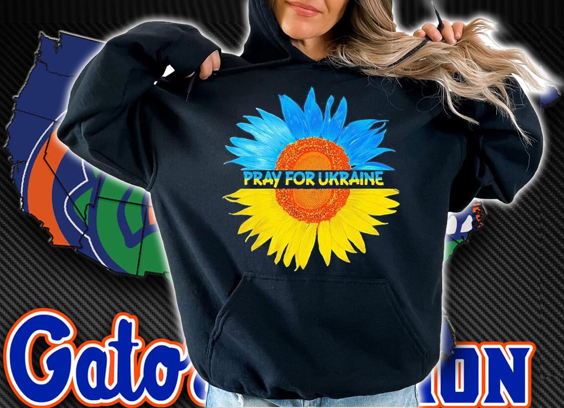 Pray for Ukraine Flag Flower Colorful Sunflower Love Ukraine T-Shirt t-shirt
