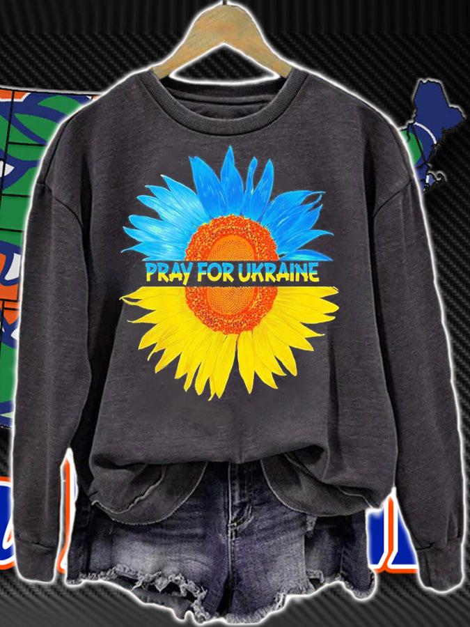 Pray for Ukraine Flag Flower Colorful Sunflower Love Ukraine T-Shirt t-shirt