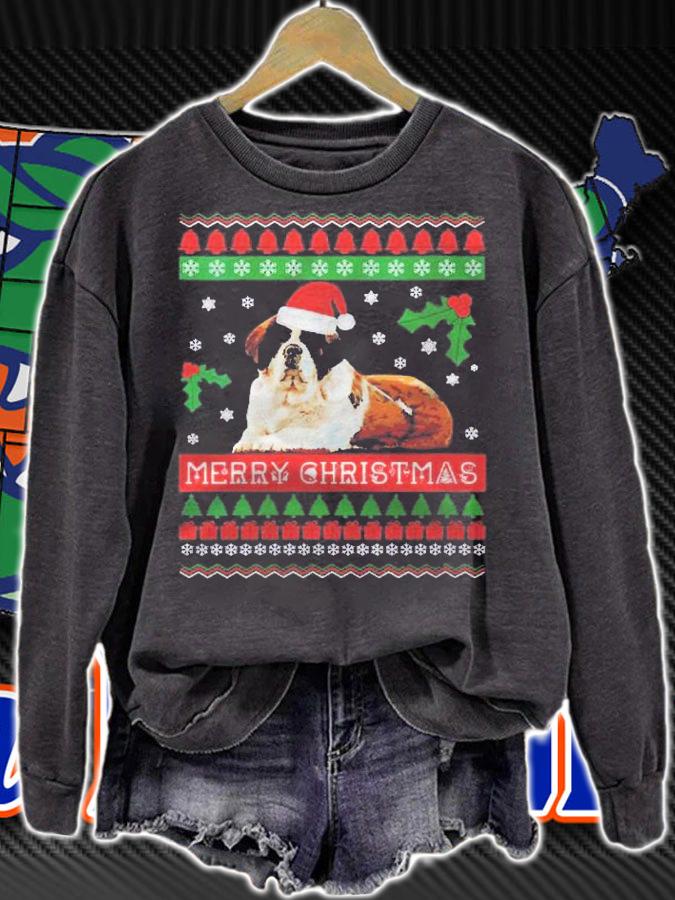 Womens Saint Bernard Ugly Christmas Sweater Shirt St Bernard Dog Shirt t-shirt