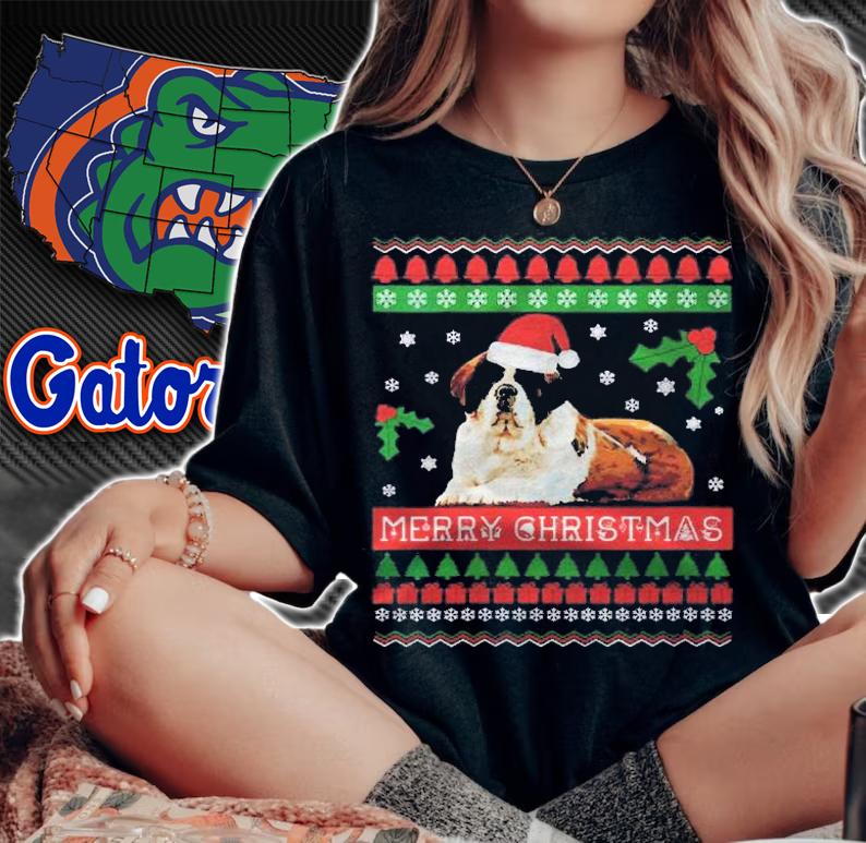 Womens Saint Bernard Ugly Christmas Sweater Shirt St Bernard Dog Shirt t-shirt