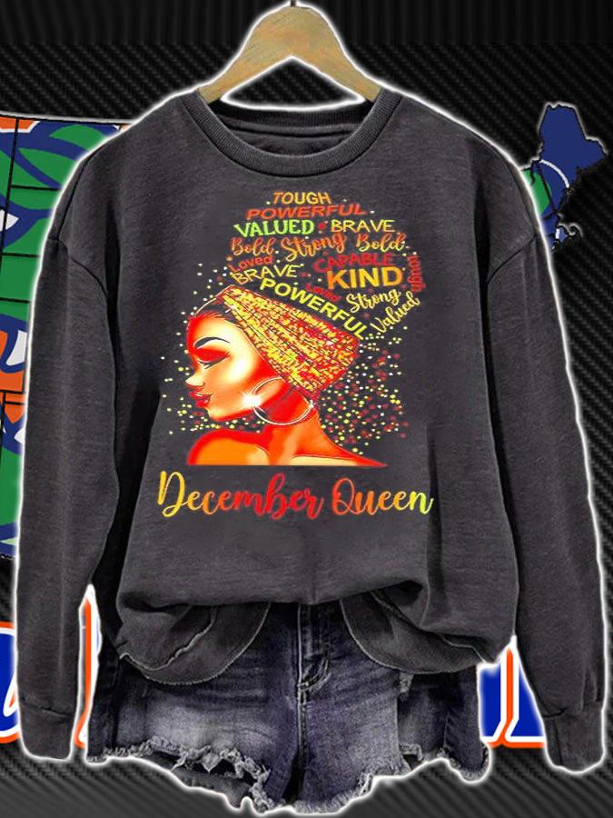 December Queen Tough Powerful Valued Brave Kind Shirt t-shirt
