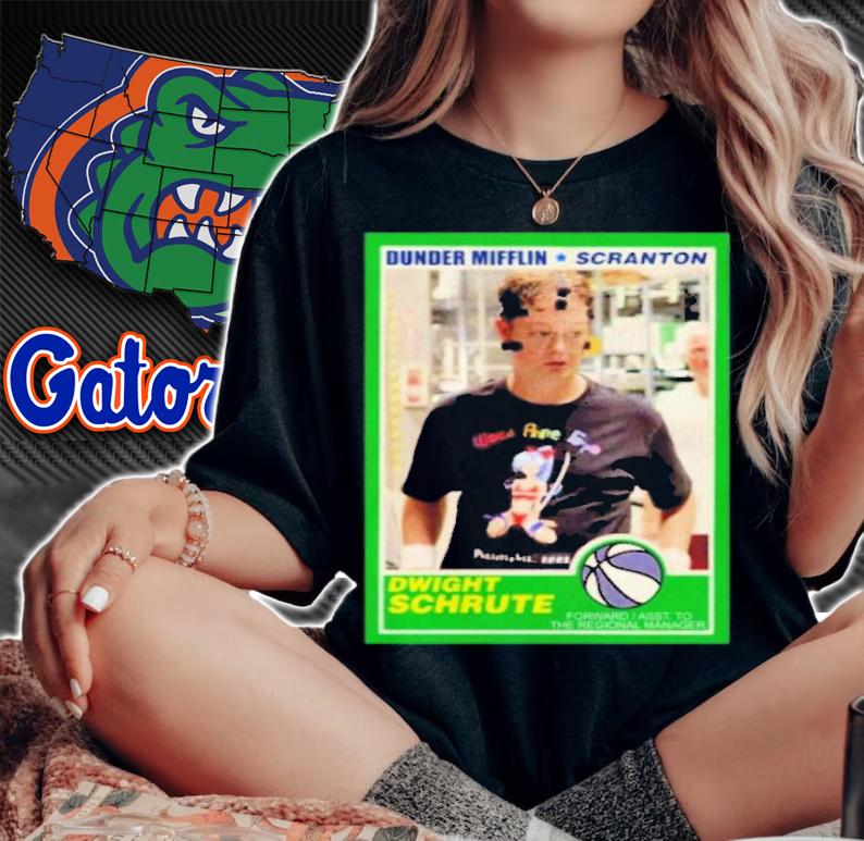 Dwight Schrute Novelty Basketball Trading Card Replica The Office Dunder Mifflin Shirt t-shirt woman shirt
