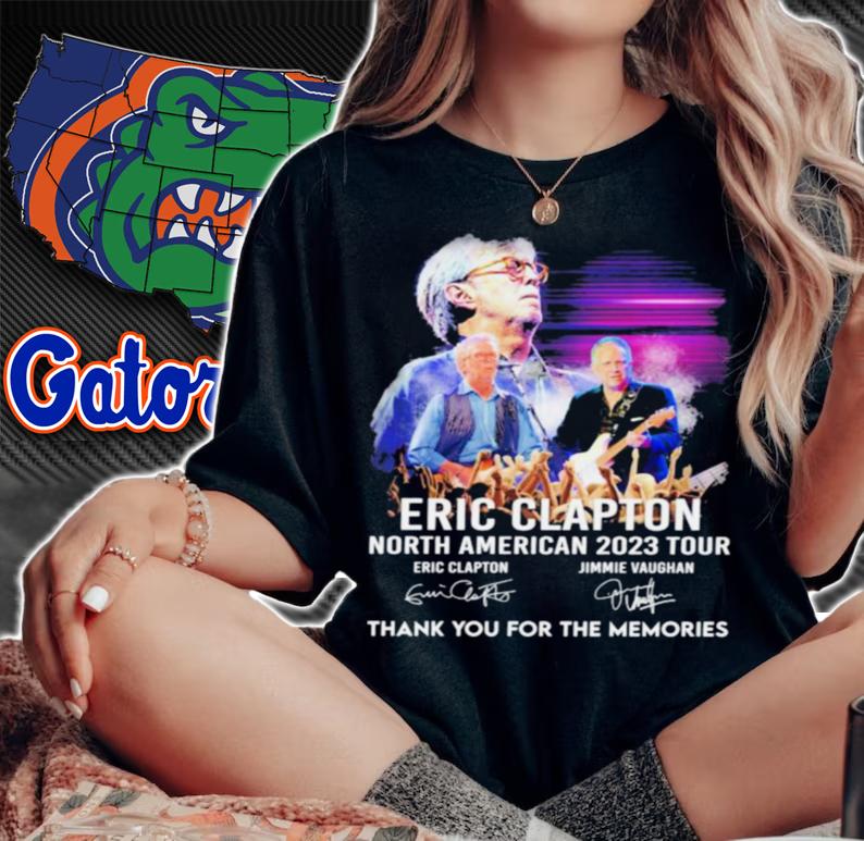 Eric Clapton North American 2023 Tour Signature Thank You For The Memories t-shirt woman shirt