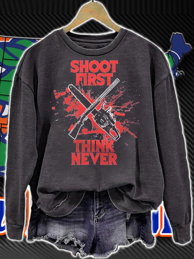Evil Dead Shoot First Think Never Classic Shirt t-shirt