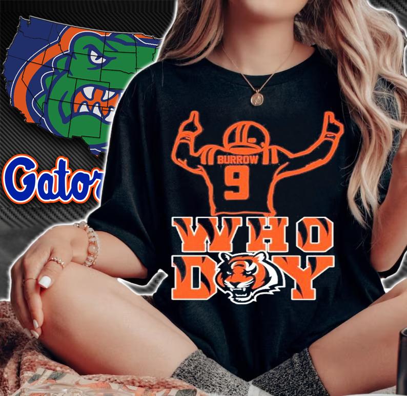 Joe Burrow 9 Who Dey Cincinnati Bengals Shirt t-shirt woman shirt