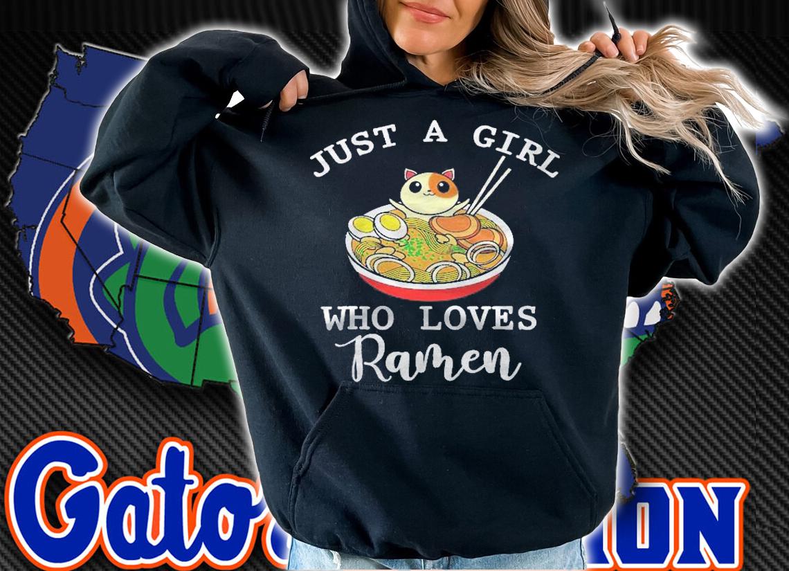Kawaii Cat Japanese Noodles Women Girls Animal Ramen Shirt t-shirt