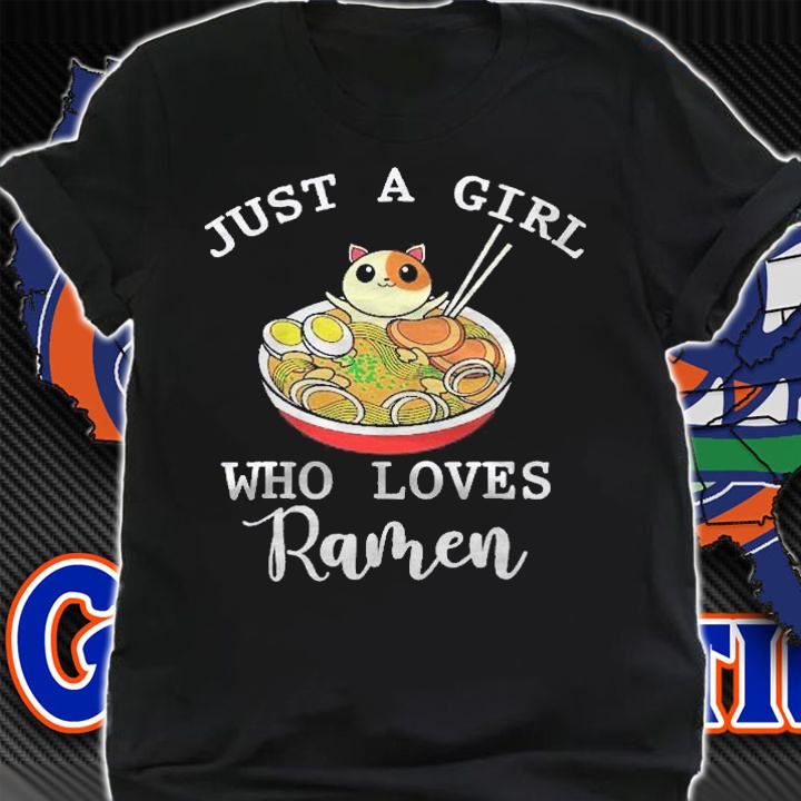Kawaii Cat Japanese Noodles Women Girls Animal Ramen Shirt t-shirt
