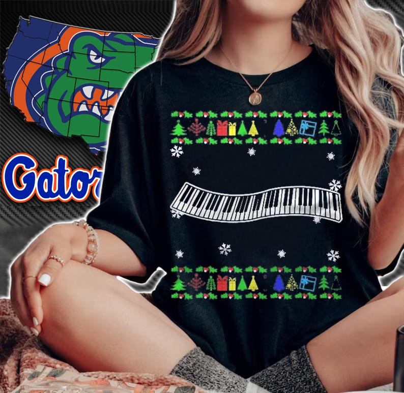 Musical Instrument Pianist Ugly Christmas Piano Shirt t-shirt