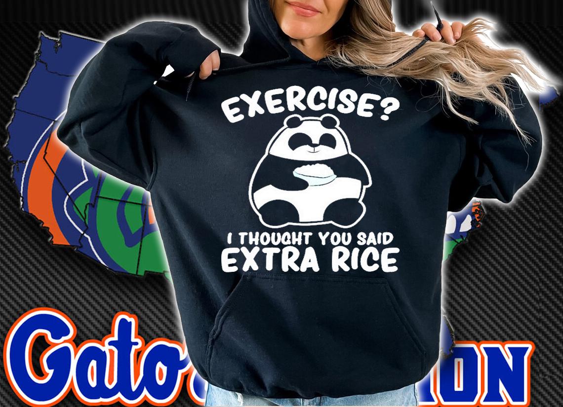 Panda Exercise I Thought You Said Extra Rice Cute Panda T-Shirt t-shirt