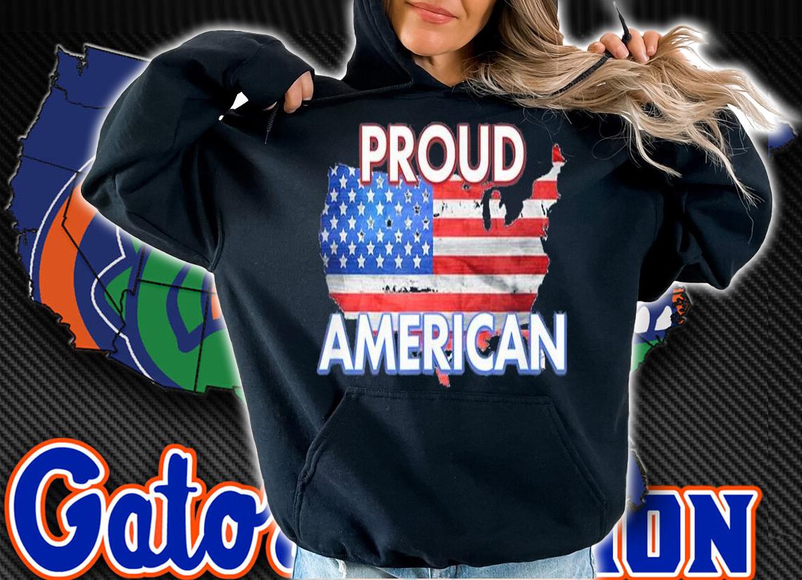 PROUD AMERICAN US Map T-Shirt t-shirt hoodie