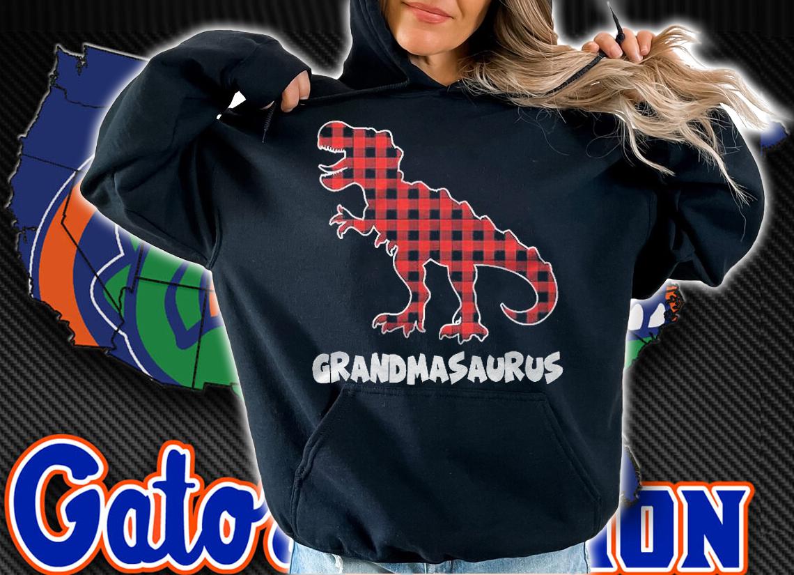Red Plaid Matching Family Christmas Grandma Saurus Shirt t-shirt