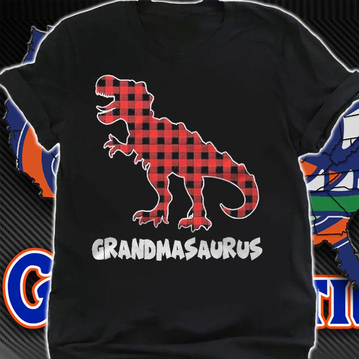 Red Plaid Matching Family Christmas Grandma Saurus Shirt t-shirt