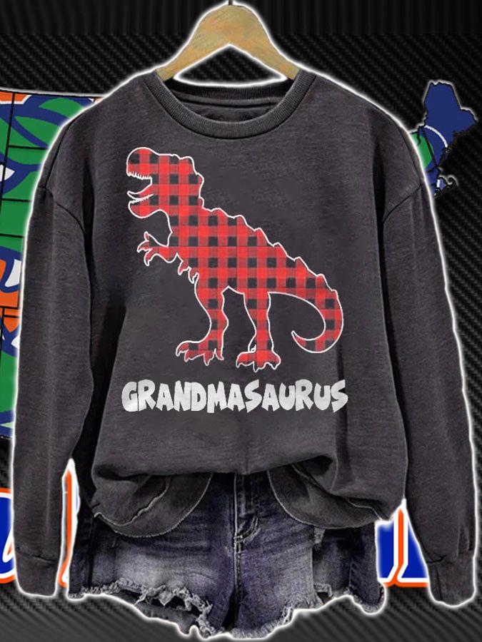 Red Plaid Matching Family Christmas Grandma Saurus Shirt t-shirt