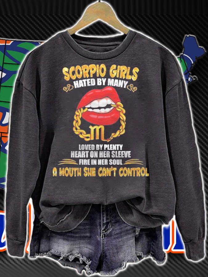 Scorpio Girl Lip Gold Zodiac Sign A Mouth Cant Control Birth Shirt t-shirt