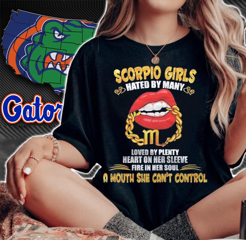 Scorpio Girl Lip Gold Zodiac Sign A Mouth Cant Control Birth Shirt t-shirt