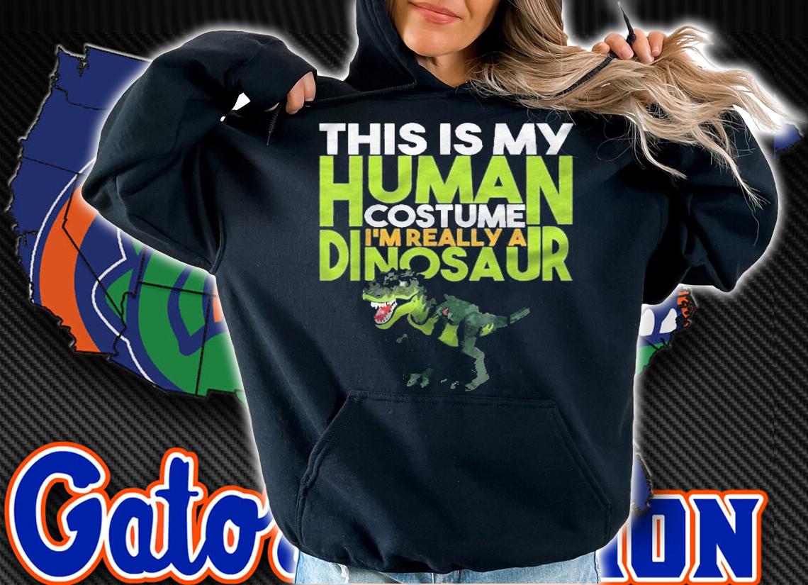 Funny Halloween This Is My Human Costume Im Really Dinosaur Shirt t-shirt