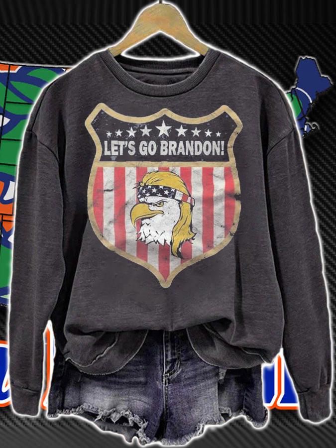 Let's Go Brandon Shield Eagle USA Flag T-Shirt t-shirt