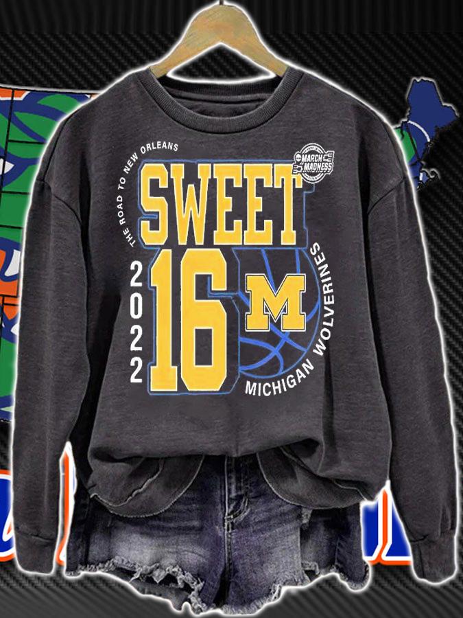 Michigan Wolverines March Madness Sweet 16 NCAA The Road To New Orleans 2022 T-Shirt t-shirt sweatshirt