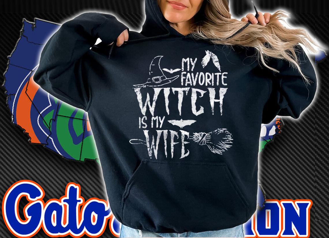 My Favorite Witch Is My Wife Halloween Witch Premium Shirt t-shirt