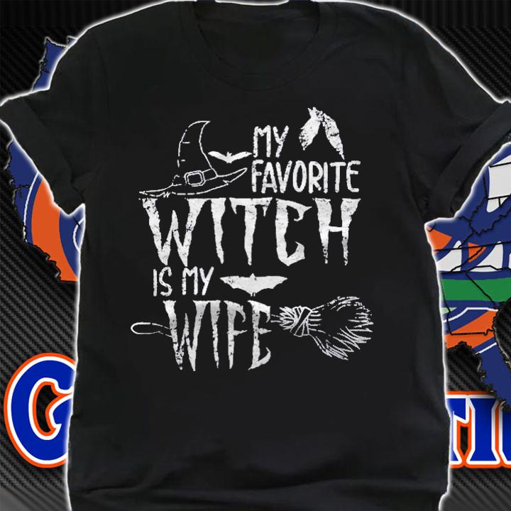 My Favorite Witch Is My Wife Halloween Witch Premium Shirt t-shirt