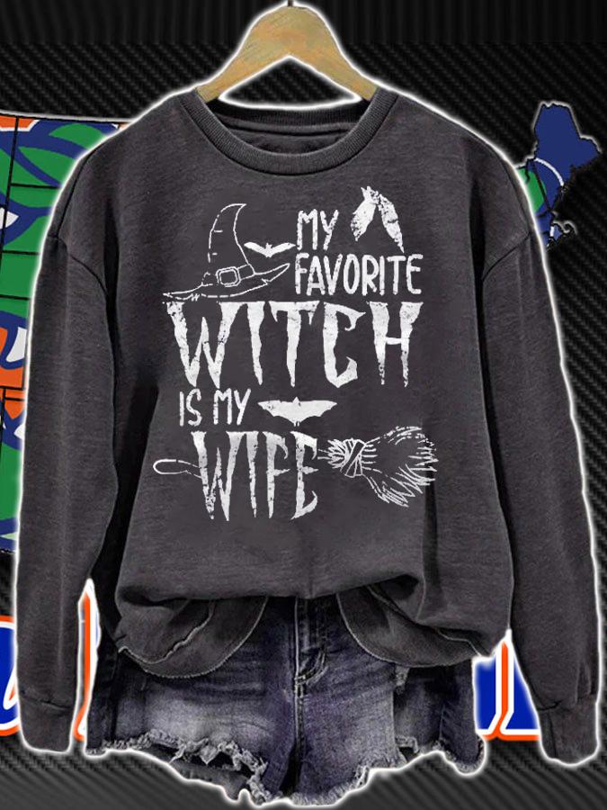 My Favorite Witch Is My Wife Halloween Witch Premium Shirt t-shirt