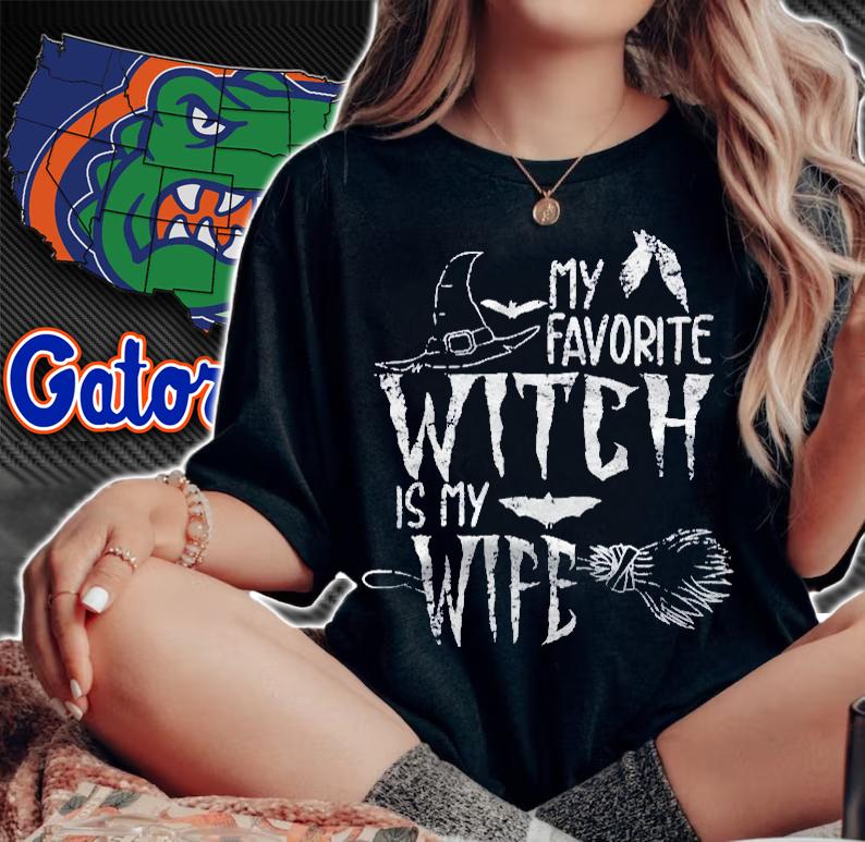 My Favorite Witch Is My Wife Halloween Witch Premium Shirt t-shirt